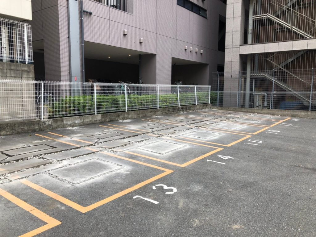 名古屋市中区　上前津駅付近　コインパーキング機器撤去工事